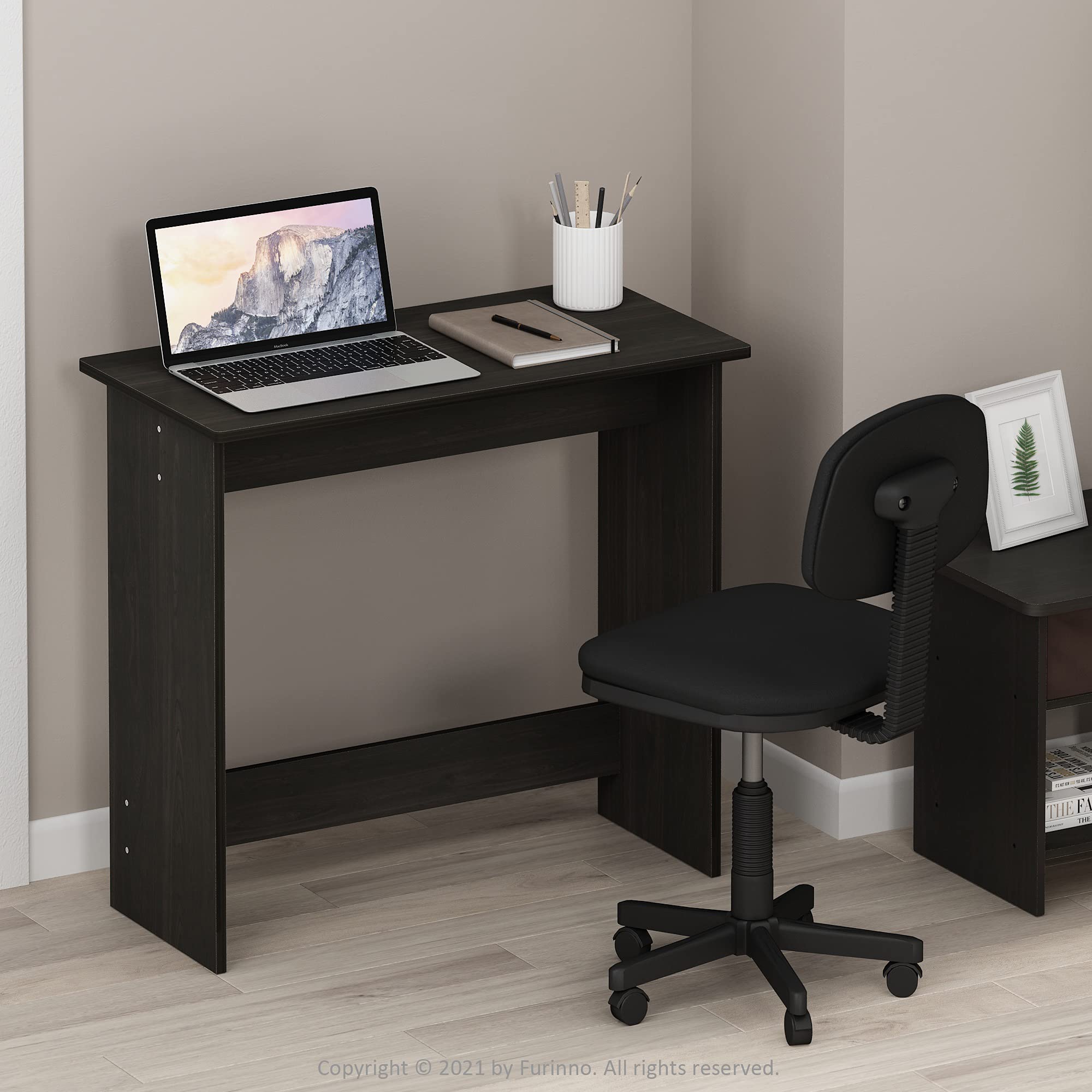 Amazon.com: FURINNO Simplistic Study Table, Espresso : Office Products